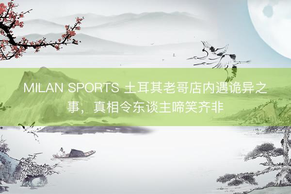 MILAN SPORTS 土耳其老哥店内遇诡异之事,真相令东谈主啼笑齐非
